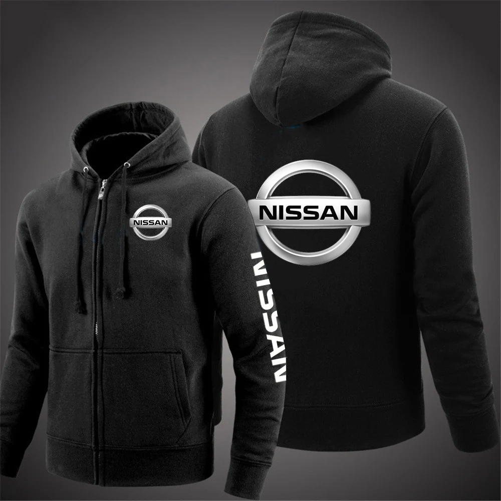 

Толстовки с логотипом автомобиля NISSAN, мужской кардиган на молнии, мужские Модные хлопковые флисовые пальто в стиле хип-хоп с длинным рукавом для колледжа, весна-осень