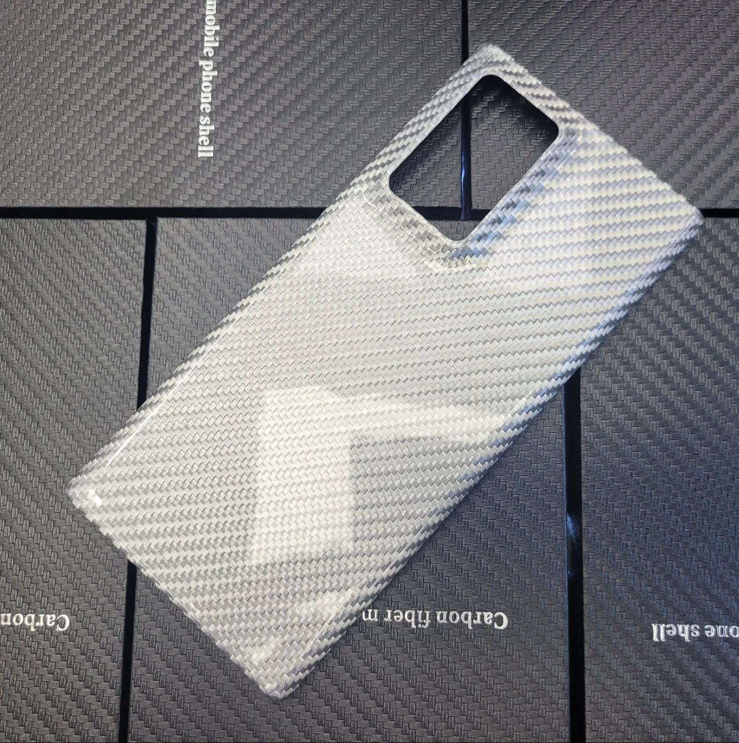 Ultra thin Glossy Sliver 100% Real Carbon Fiber Cover For Samsung Galaxy Note20 Ultra Carbon Fiber Case