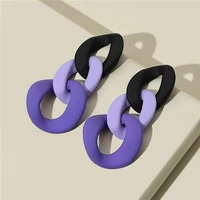 s925 silver needle french retro irregular contrast paint simple temperament earrings
