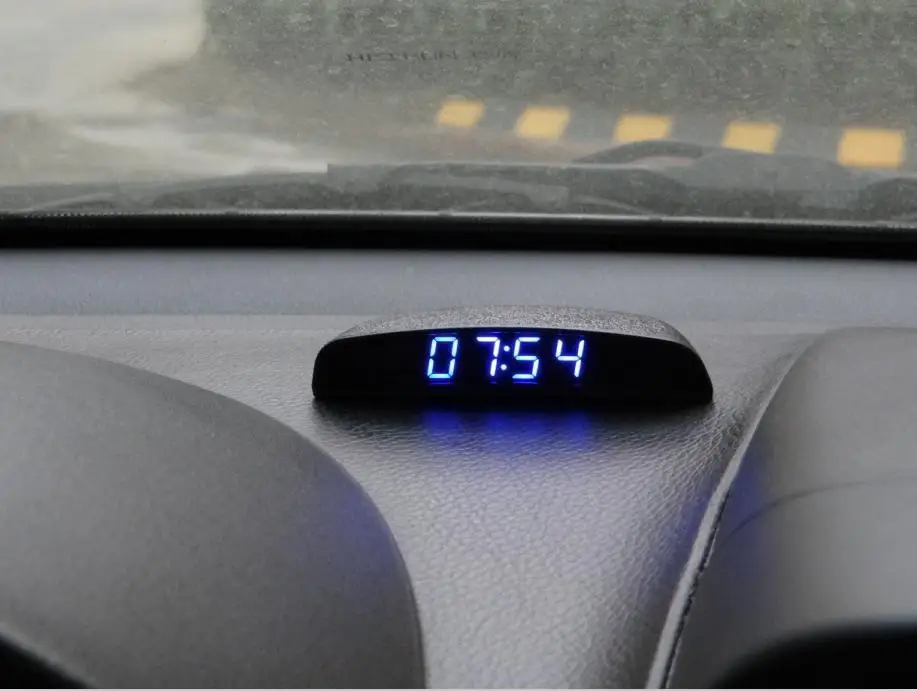 

New Luminous Digital Car Clock,12V Supply or Connection Cigarette Lighter Car Electronic Watch Automotive Thermometer Clock