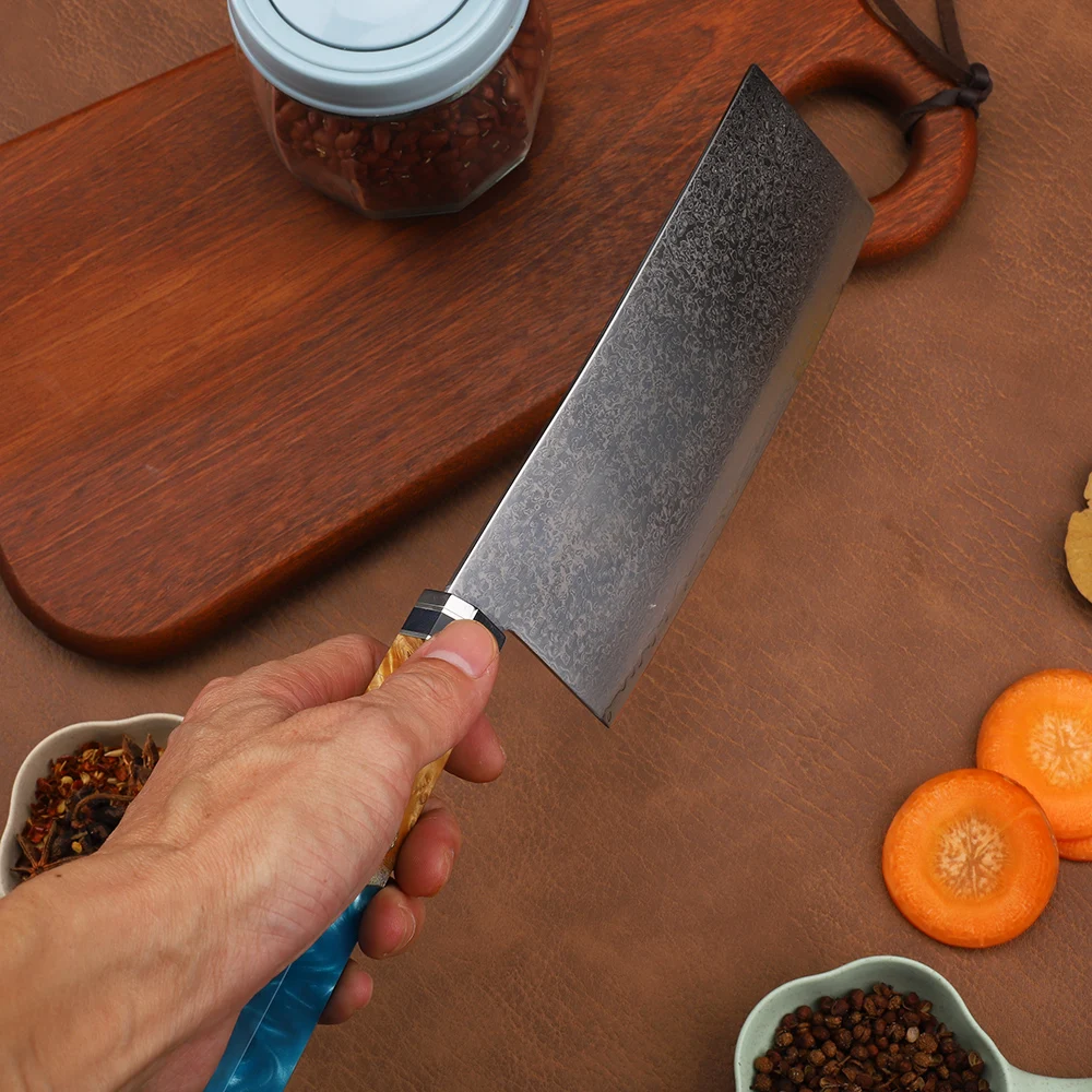 Нож кухонный из дамасской стали VG10 6 5 дюйма с ручкой смолы