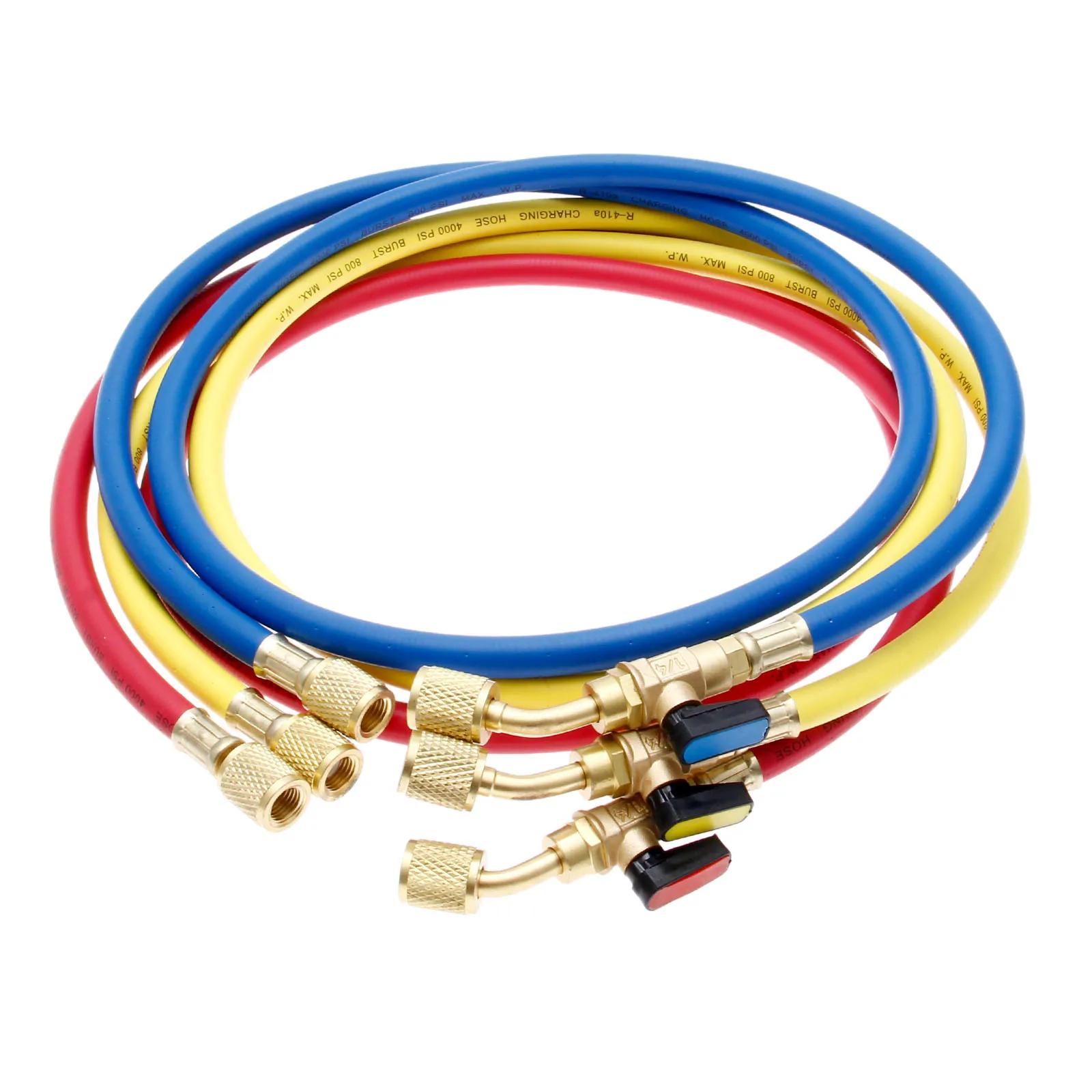 Зарядный шланг Yetaha 3 шт. 1 5 м R134A переменный ток шаровые краны 800 PSI 1/4 &quot SAE