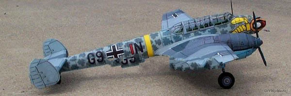 DIYMyModeI alem&aacute;n meisseschmidt me-110 C4 fighter, KIT de modelos de papel artesanal, rompecabezas de juguete hecho a mano, regalo, accesorios de pel&iacute;cula-2