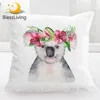 BlessLiving Koala Beach Towel Animal Round Bath Towel With Tassel Cute Toalla Sunblock Blanket Floral Beach Mat For Adults 150CM 1