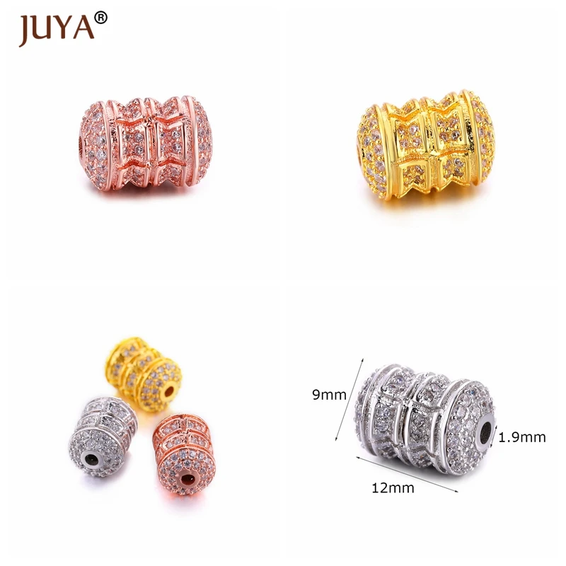 Серия роскошных медных металлических микро проложенных циркониевых бусин аксессуары для бисероплетения ювелирных изделий