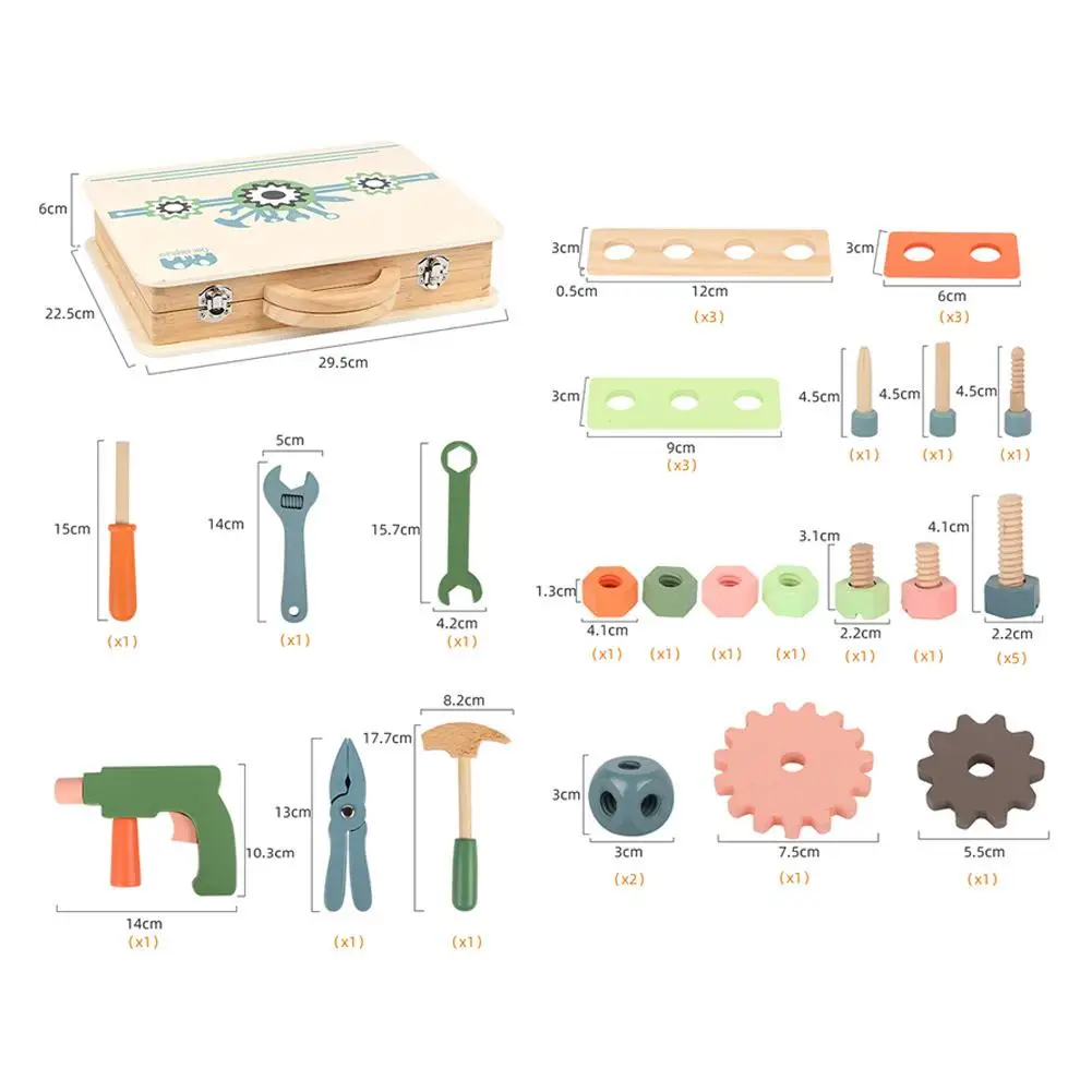

New Wooden Toolbox Pretend Play Set Educational Montessori Toys Nut Disassembly Screw Assembly Repair Carpenter Tool For Kids