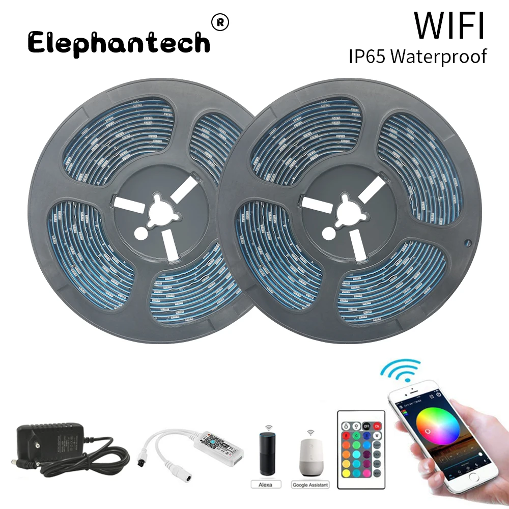 

RGB LED Strip 5m 10m Waterproof Led Neon Light 5050 DC12V 30Leds/ Flexible Lighting Ribbon Tape Controller Adapter Set