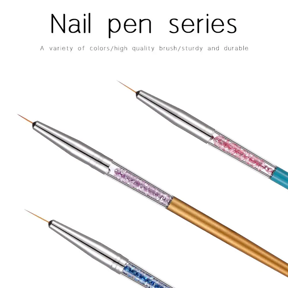 

3pcs Dotting Painting Drawing Pen For Nails Manicure Tools Aluminum Handle Nail Gel Polish Brushes Acrylic Nail Art Pen Tools