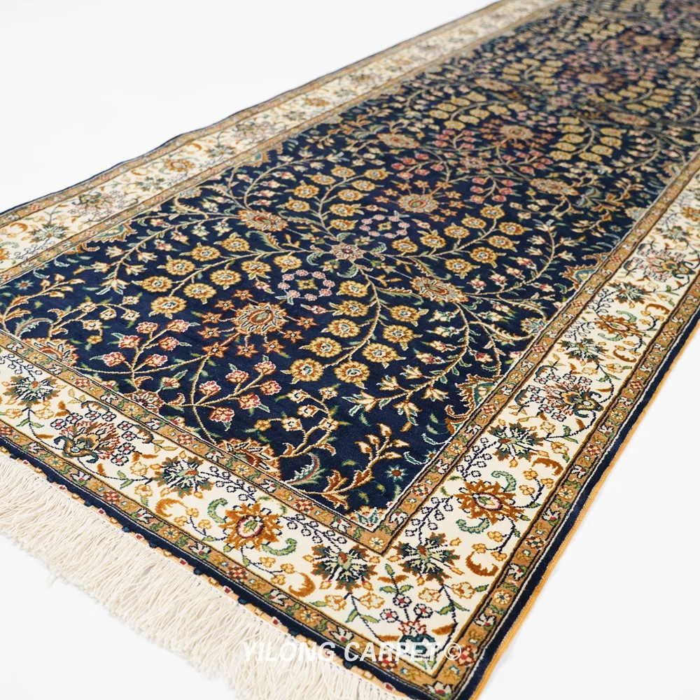 2 5 'x 7 5' Топ Синий Шелковый Классический коврик ручной работы ковры для