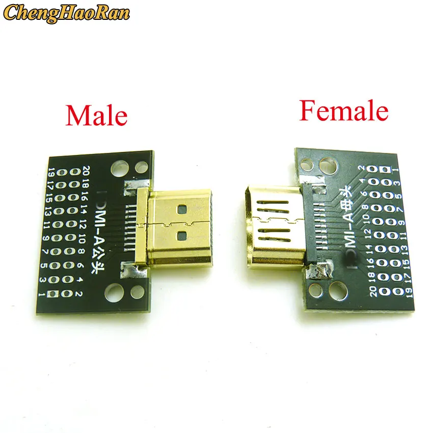 Совместимая с ChengHaoRan тестовая плата HDMI штекер и гнездо 19PIN 19P разъем печатной