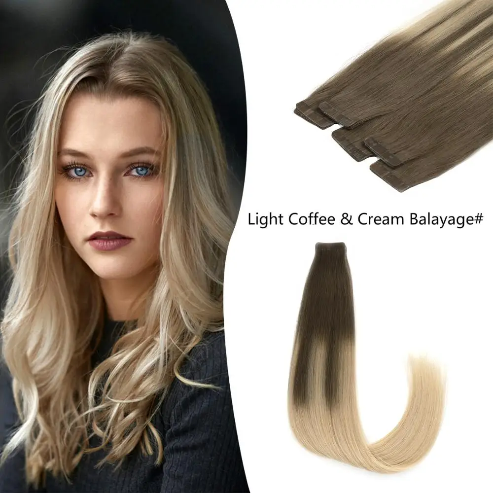 K.S парики 20 ''Remy человеческие волосы 2 5 г/шт. двойные нарисованные бесшовные на