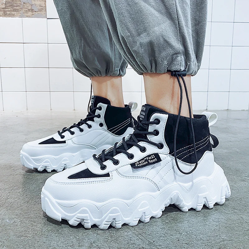 SMS Men Shoes Chunky Sneakers Fashion Platform Lace Up Running Breathable Vulcanize Casual Trainers Dad | Спорт и развлечения