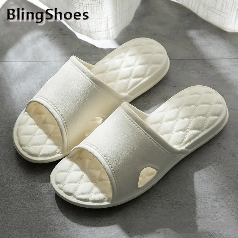 

2021 New Slippers Women Summer Eva Thick Bottom Indoor Slippers Bathroom Non-slip Cool Slippers Couples Soft Solid Home slides