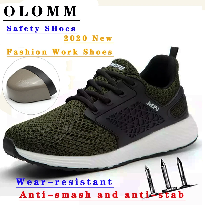 OLOMM/Новинка Мужская Рабочая обувь зимняя безопасная со стальным носком и защитой
