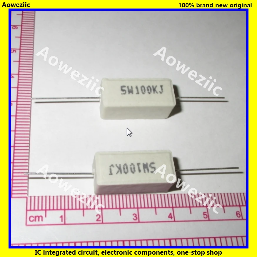 10 шт. горизонтальное сопротивление цемента RX27 5 Вт 100K Ом RJ 5W100KJ 100000R керамическое