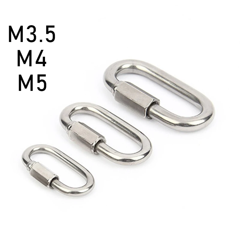 

5Pcs Carabiner Quick Link Strap Connector Chain Repair Shackle D-Shape Rigging Safety Snap Hook traveling Climbing hiking Gear