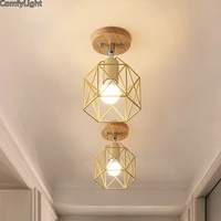 retro industrial led ceiling light gold lamp for home shop office kitchen lighting bar coffee bedside lighting fixtures e27 iron