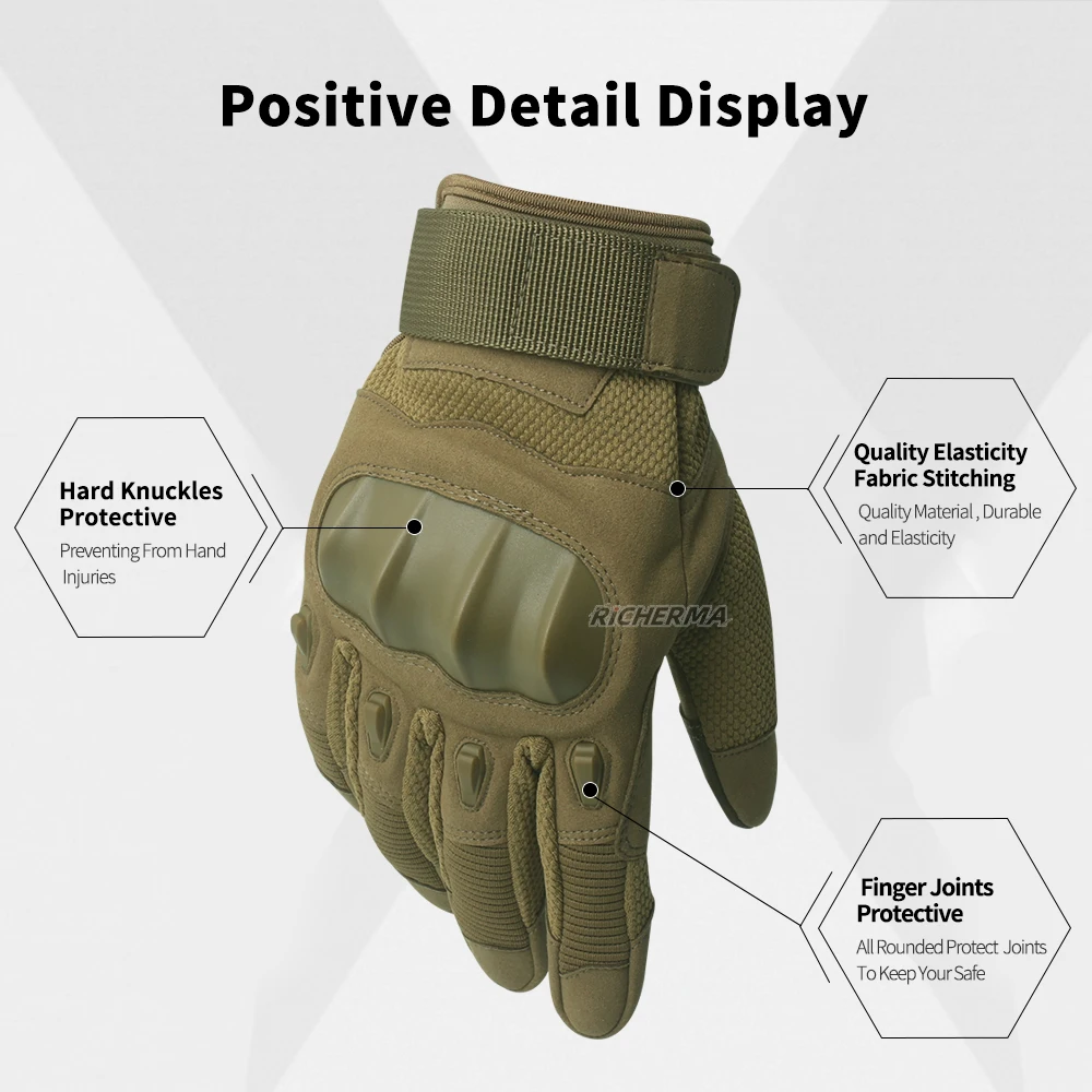 Мужские тактические перчатки с полным пальцем для мотокросса сенсорным экраном