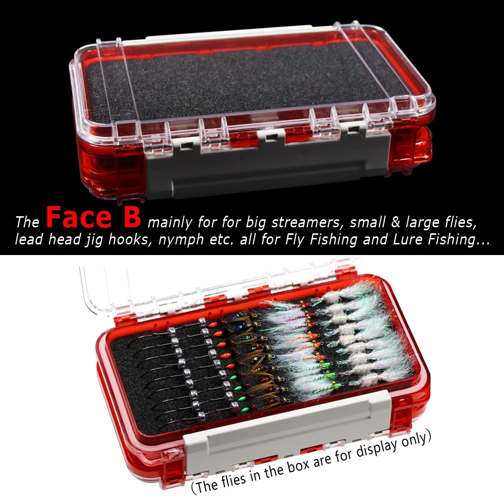 Wifreo 1PC 17cm x 10cm Waterproof Fishing Fly Box Sturdy Engineer Fishing Accessories Cases for Lead Head Jig Hook Big Streamers images - 6