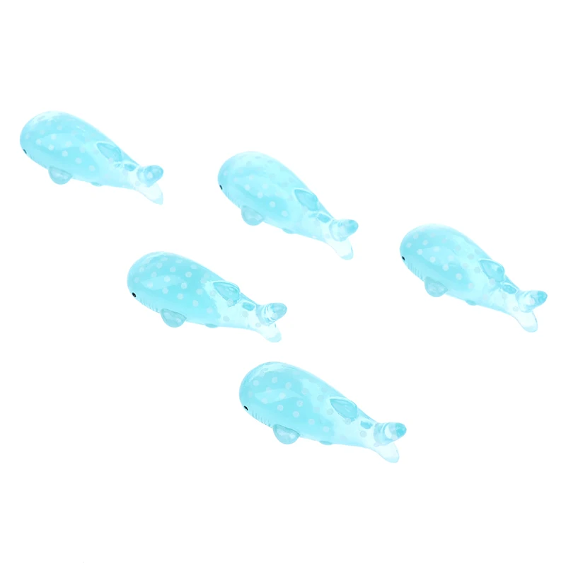 

5pc Mini Small Animals Model Decor Mini Toy Mini Spotted Shark Miniature Figurine Fairy Synthetic Resin