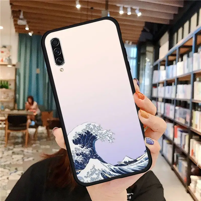 

sun sea wave kanagawa Phone Case For Samsung A20 A30 30s A40 A7 2018 J2 J7 prime J4 Plus S5 Note 9 10 Plus
