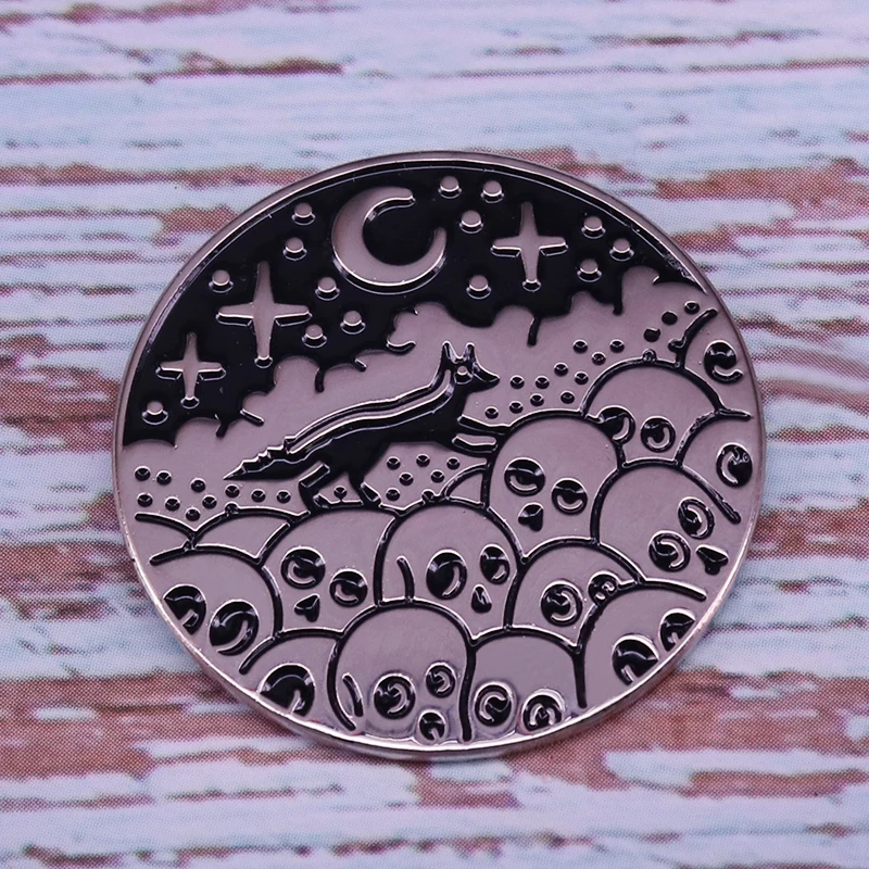 Украшение для Хэллоуина в виде черепа ворса под лунным светом|Броши| |