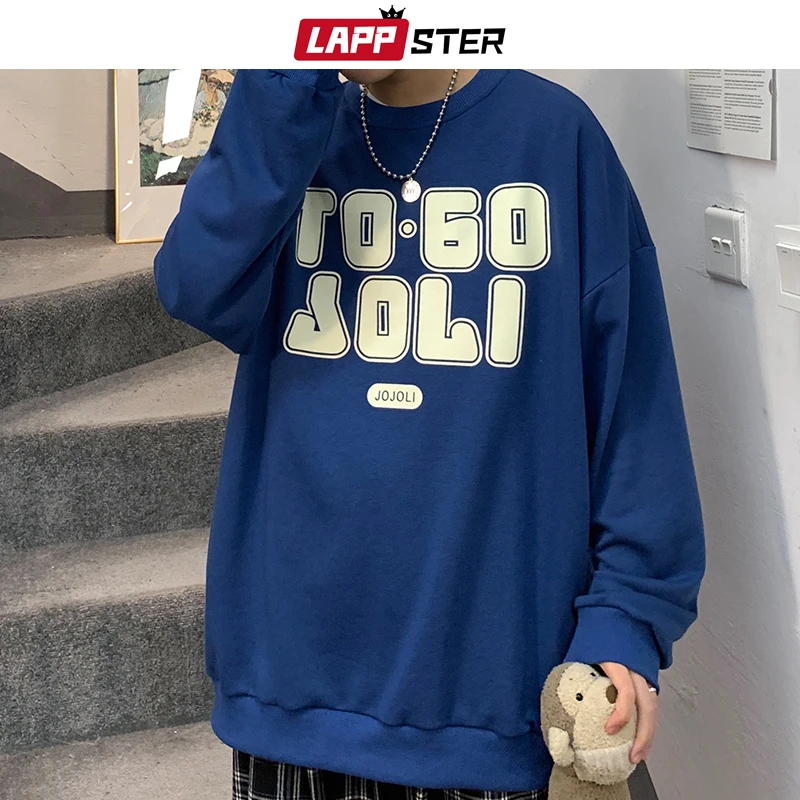 LAPPSTER мужская Японская уличная одежда с буквенным принтом толстовки 2019 пуловер