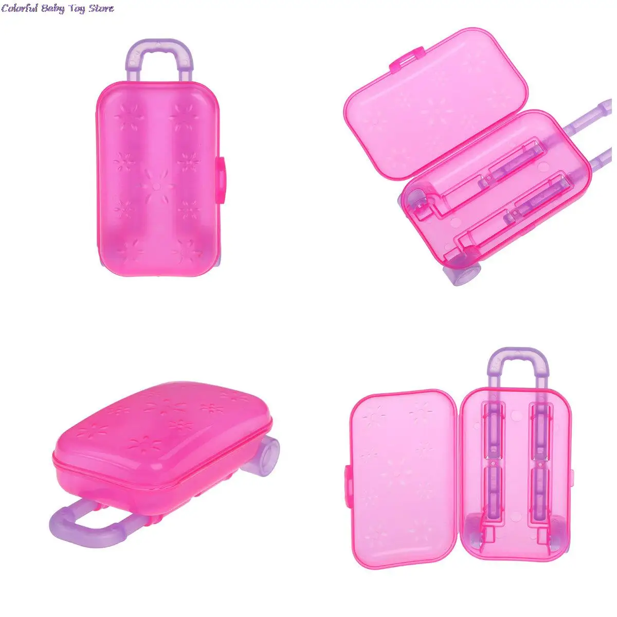 

Travel Suitcase For 18 Inch Doll Doll House Kids Toy Birthday Gift Fashion Trunk Luggage Box Claear