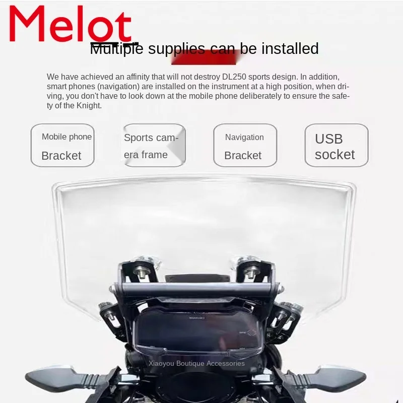 

Dl250 Heightened Windshield Bracket Mobile Phone Navigation Bracket Raised Windshield