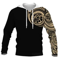 polynesian viking tattoo design full 3d style autumn mens womens hoodie oversized harajuku clothes