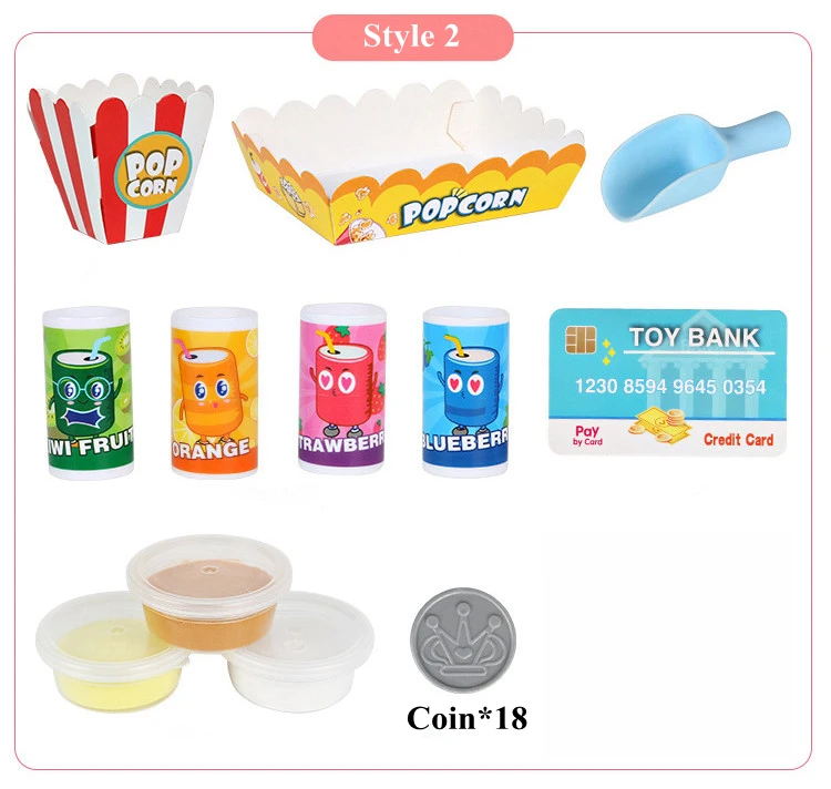 Детский игрушечный автомат для приготовления попкорна развивающий светильник и