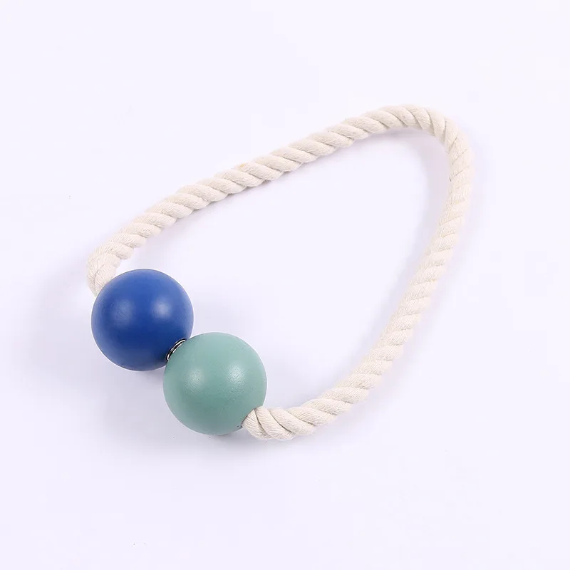 

Magnetic Curtain Holder 1Pcs Macaron Color Wood Bead Hanging Belts Rope Curtain Tieback Home Decoration Accessories