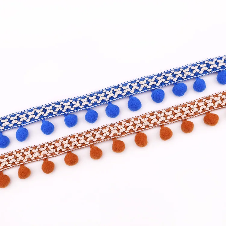 1 ярд классическая отделка помпоном кружевная ткань аксессуары для шитья бахрома