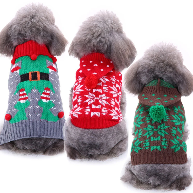 

Christmas Pet Dog Clothes With Cap Small Large Dogs Xmas Puppy Dog Sweater French Bulldog Yorkies Dogs Pets Clothing Pullover