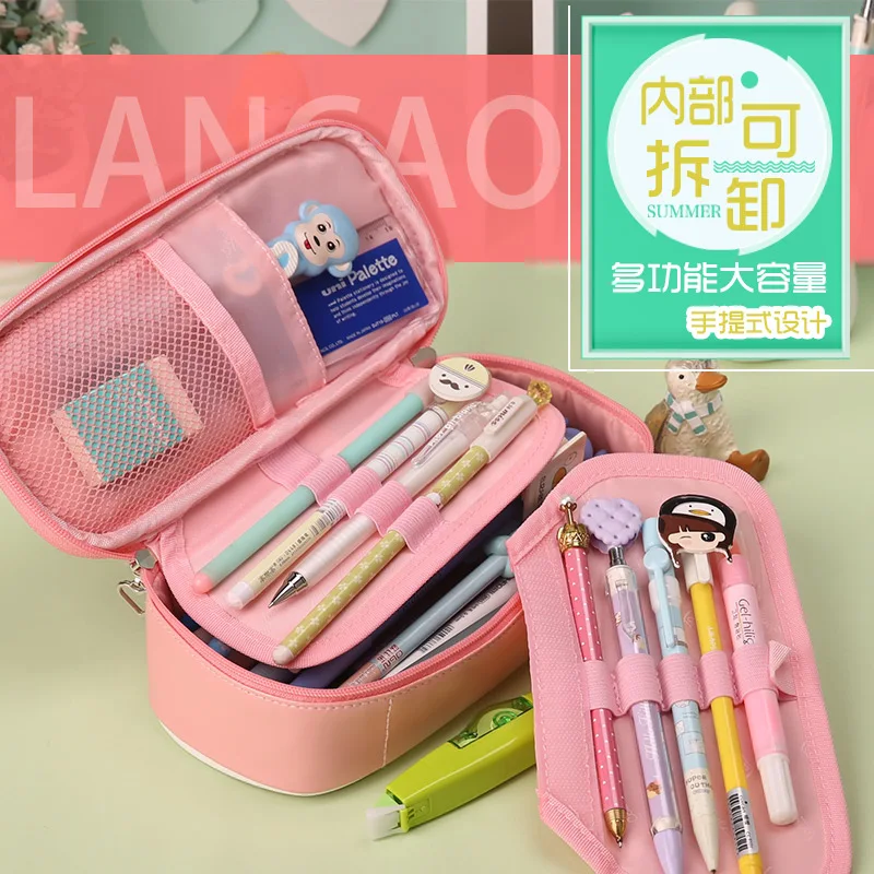 Милый чехол карандаш Kawaii для девочек многофункциональная сумка школьные