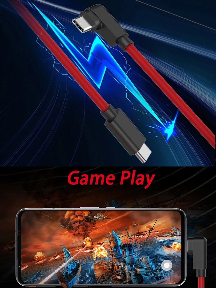 PD QC Quick charger Cable 55W 66W 6A For Nubia Red Magic 5S 6 6S 6R Z30 Pro 6A Gaming Data Cable Type-C to USB C