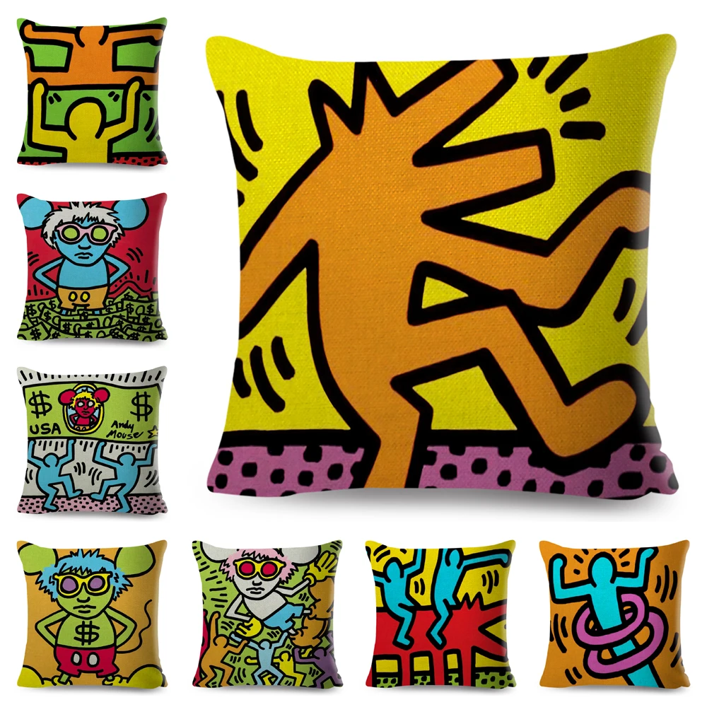 

Наволочка в скандинавском стиле с абстрактным рисунком, декоративная подушка, мультяшный геометрический чехол для дивана, домашний чехол, ...