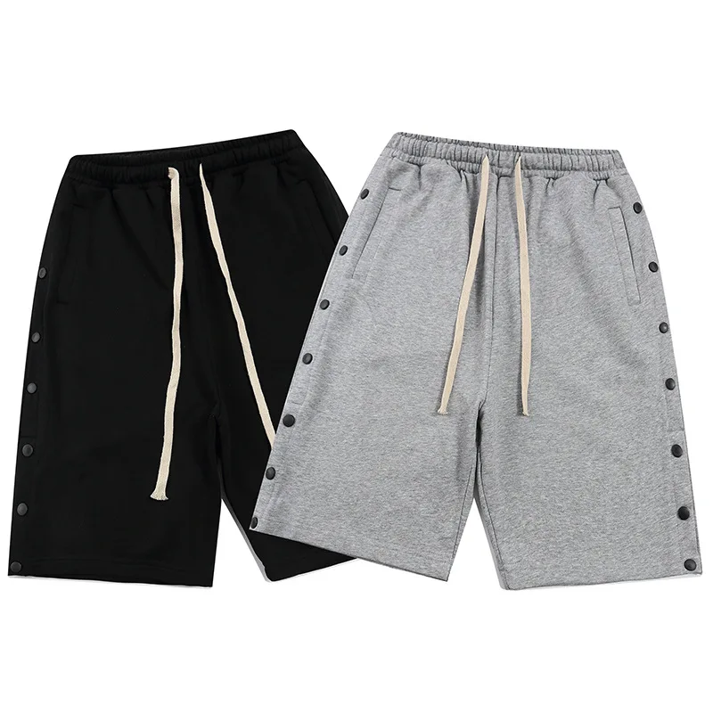 

Fog style high street casual sports shorts Street oversize side button split loose casual shorts
