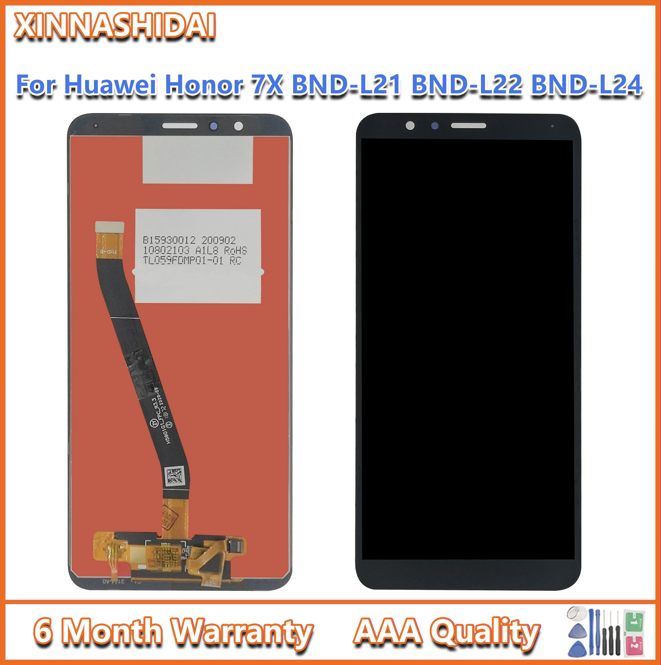 100% Проверенный Дисплей сенсорного экрана LCD сборки для Huawei Honor 7X BND-L21 L22 L24.