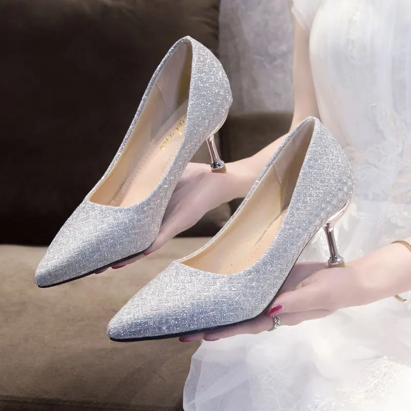 

Pointed Toe High Heels for Women FashionCom Fortable Ladies Shoes 2021 Spring New Casual Fine Heel Pumps Zapatos De Mujer