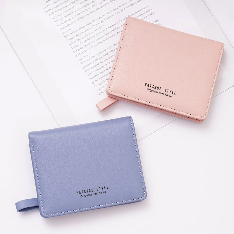 

Thin Style Women Wallets Zipper Coin Bag in Back Blue Soft Leather Ladies Card Holder Slim Purse Female Wallet Small HOT
