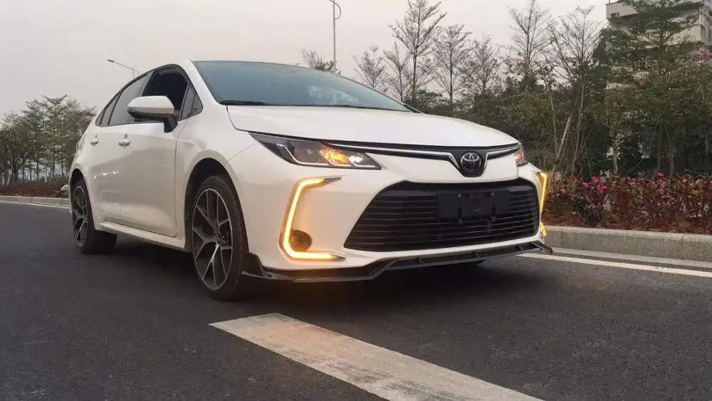 LED Daytime Running Lights for Toyota Corolla 2019 2020 DRL Front Bumper Fog Lamp Cover with Yellow Turn Signal style relay | Автомобили и