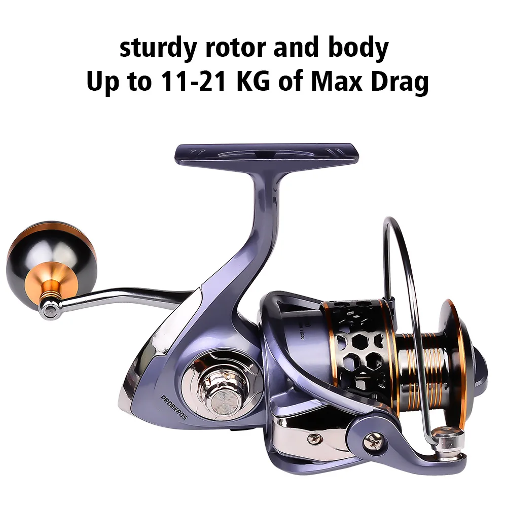 

Metal Spool Fishing Reel HK2000-7000 Metal Grip Spinning 5.2:1 High Speed 11-21kg Max Drag Carp Saltwater Reel Accessories
