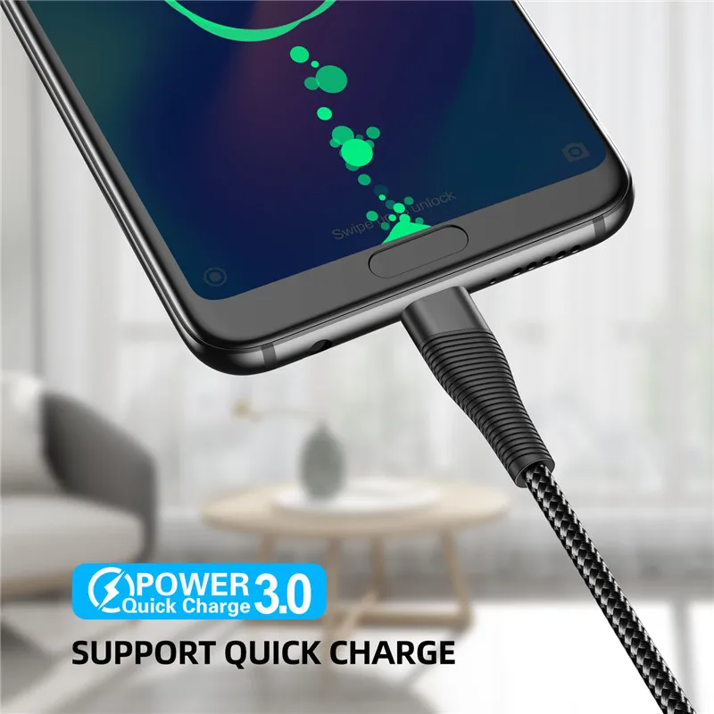 Кабель USLION USB Type-C для Samsung S10 Huawei P30 Pro 3 0 А 2 м | Мобильные телефоны и аксессуары