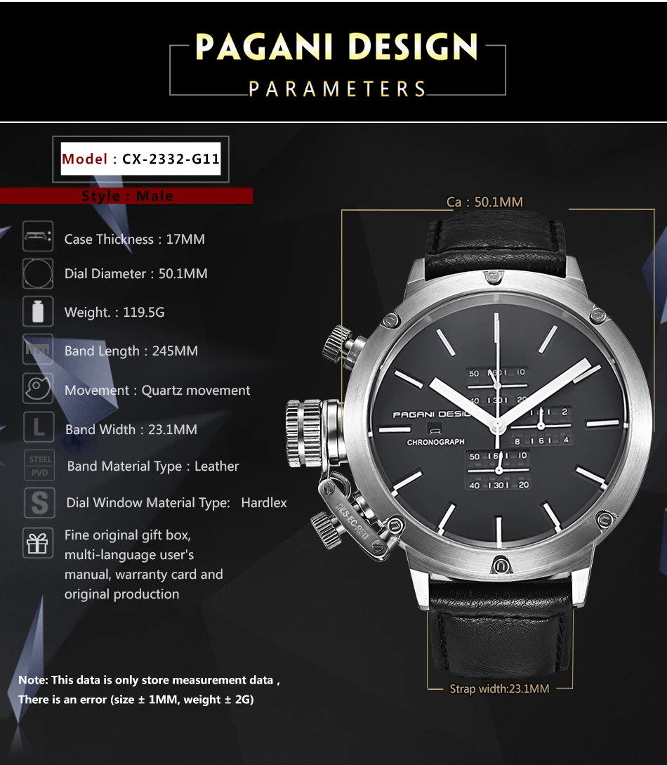 Дизайн PAGANI, спортивные часы для мужчин, многофункциональные, для дайвинга, уникальные, инновационные, с хронографом, кварцевые часы для мужчин, Relogio Masculino