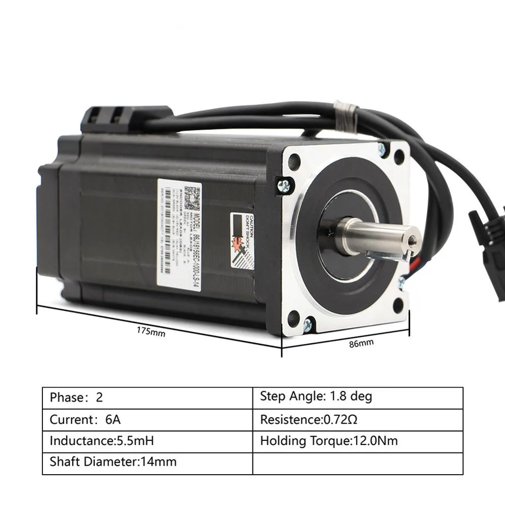 CNC Nema 34 замкнутый контур двигатель 86J18156EC 12N. М 2 фаза Гибридный мотор драйвер 2HSS86H