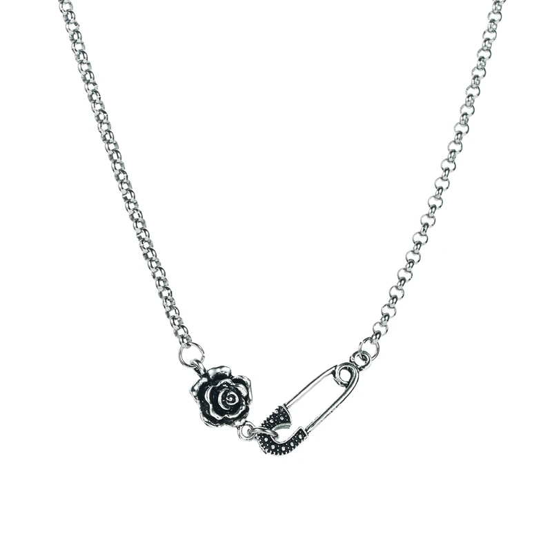 Винтажное ожерелье-чокер в готическом стиле с подвеской виде Розы ожерелье из
