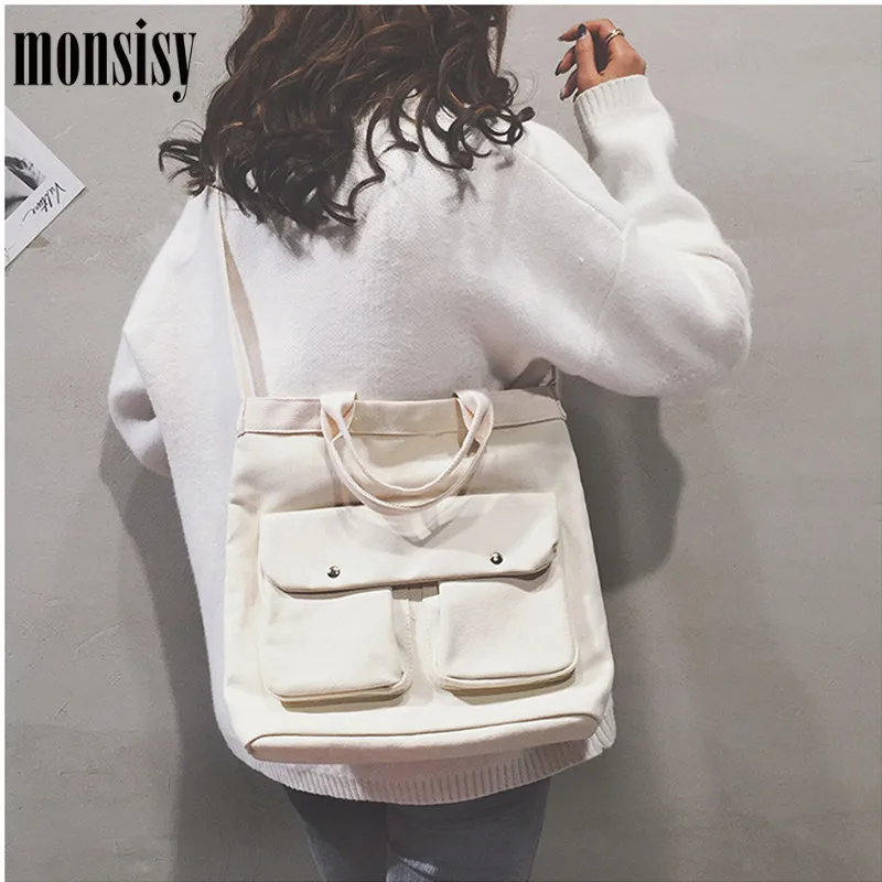 Monsisy Холщовая Сумка для покупок женщин сумка на плечо Большая вместительная