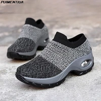 puimentiua sneakers women casual shoes mesh air cushion flat anti slip sneakers outdoor jogging trainer female vulcanized shoes