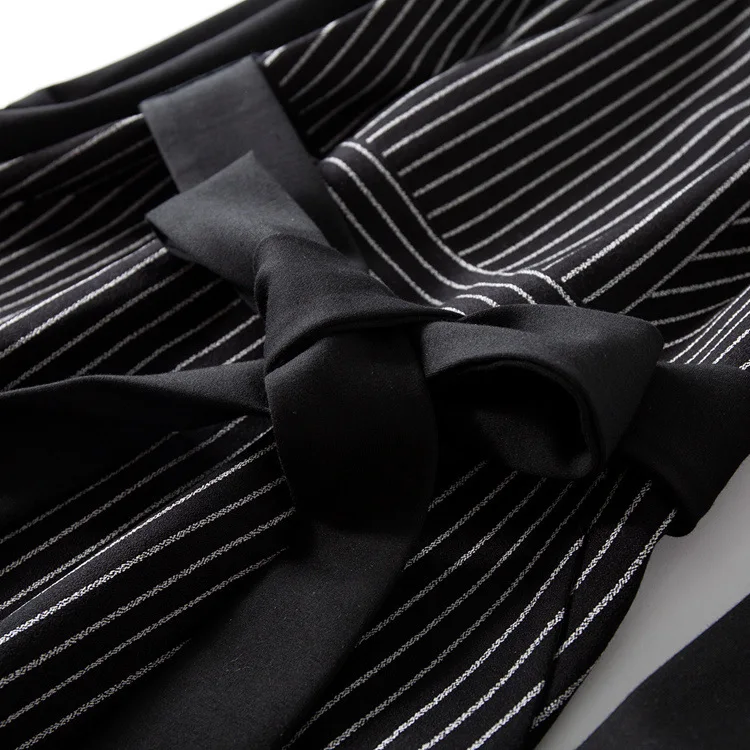 Женское платье в полоску с длинным рукавом кружевное средней длины|Женские